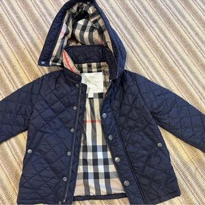 Burberry Kids Navy Quilted Puffer Jacket